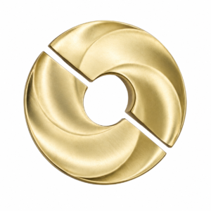 Puxador de mobiliário circular KP467 dourado ampliado