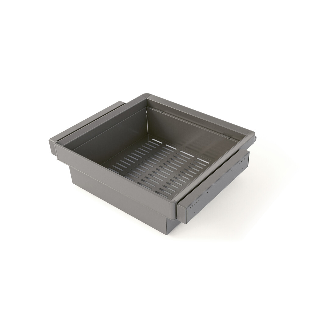 gaveta-quartz Gaveta metálica Quartz Emuca com estrutura ajustável